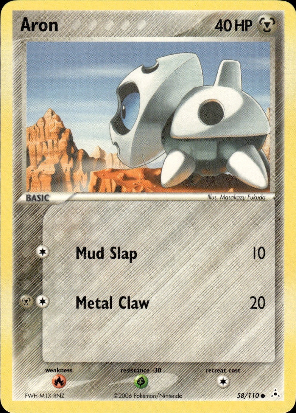 Aron 58/110 Common Holon Phantoms Pokemon Lightly Played