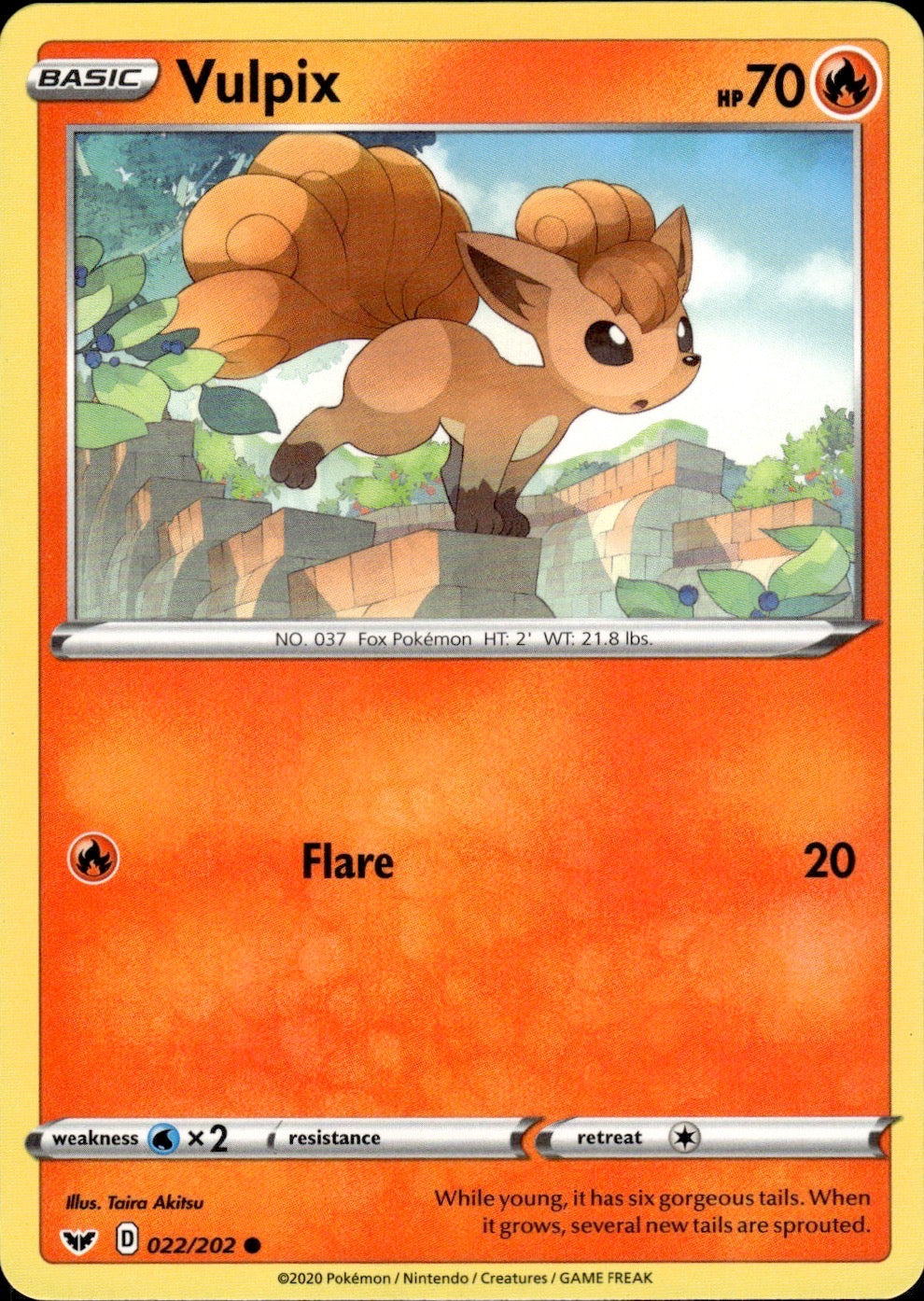 Vulpix 022/202 Common Sword & Shield Pokemon Lightly Played
