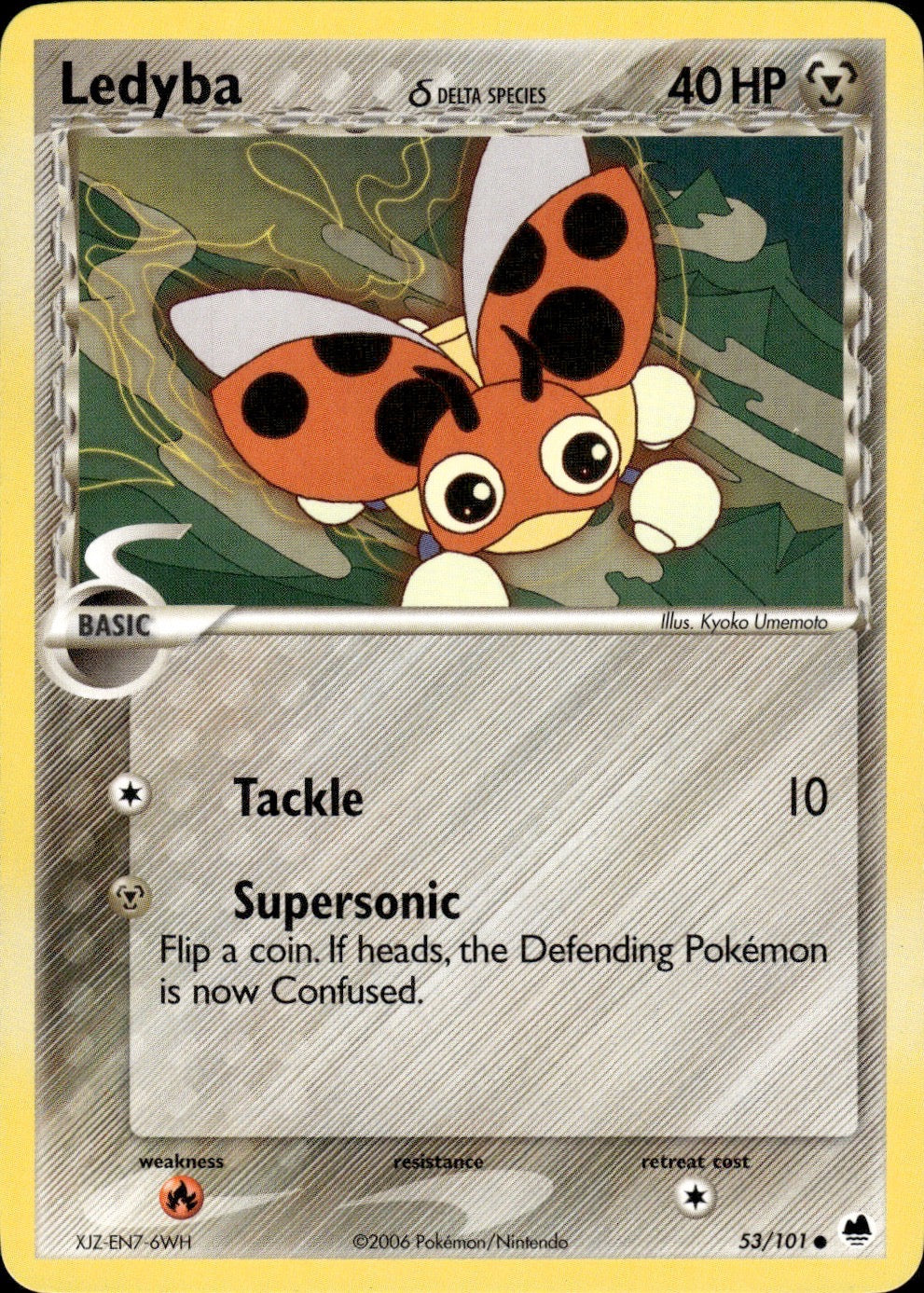 Ledyba 53/101 Common Dragon Frontiers Pokemon Lightly Played