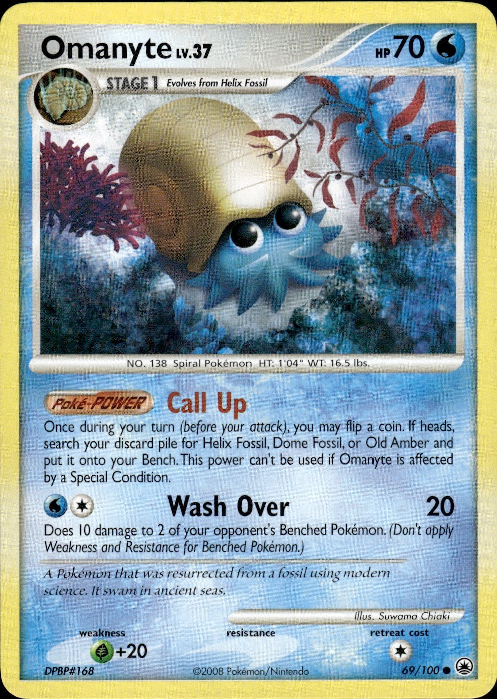 Omanyte 69/100 Common Majestic Dawn Pokemon Lightly Played