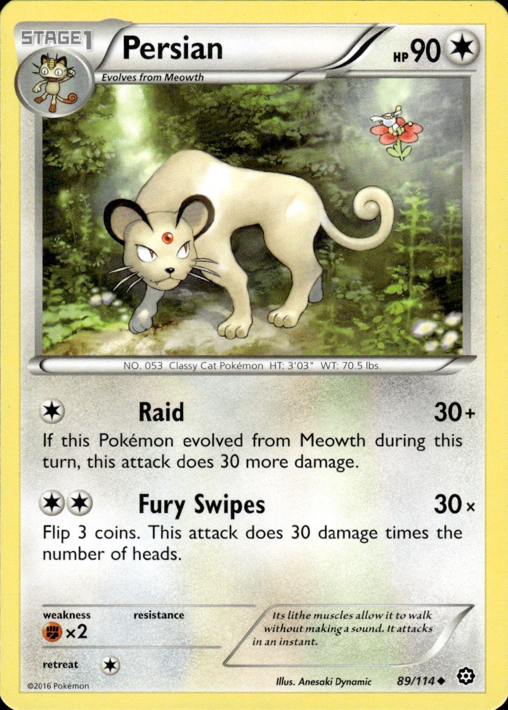 Persian 89/114 Uncommon Steam Siege Pokemon Lightly Played